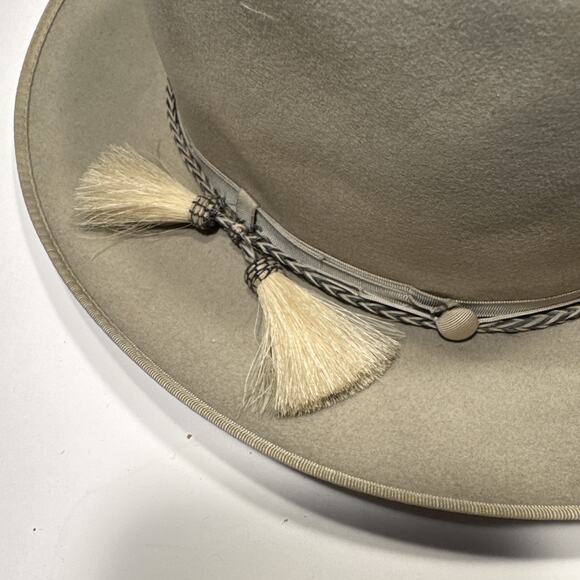VTG Royal De Luxe Stetson GLB Silver/Grey Felt Fedora Hat Size L 1/8 Oval - Picture 3 of 13